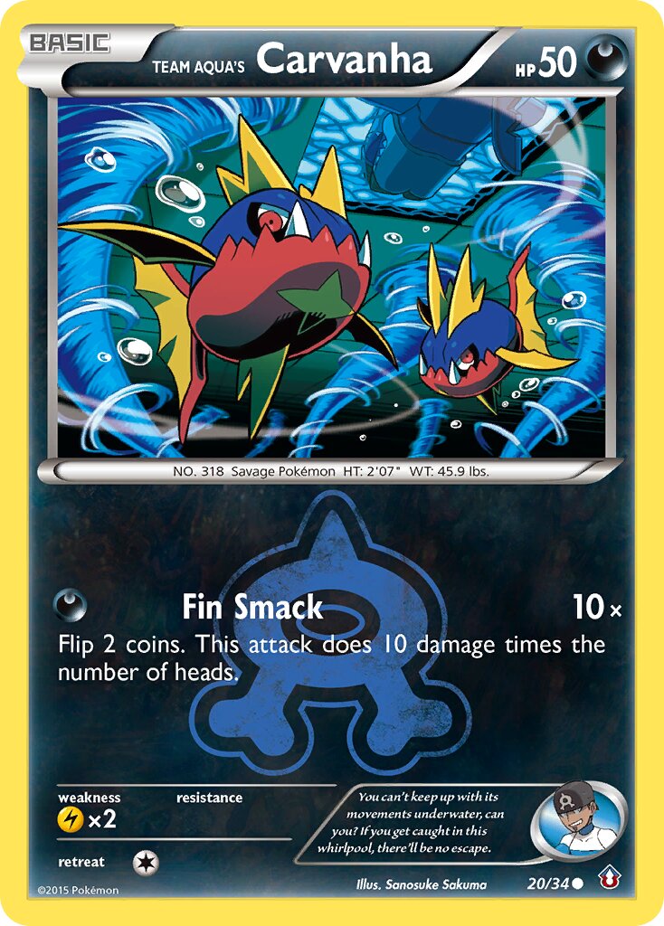 Team Aqua's Carvanha - 20/34 - Common (Inglés HP)