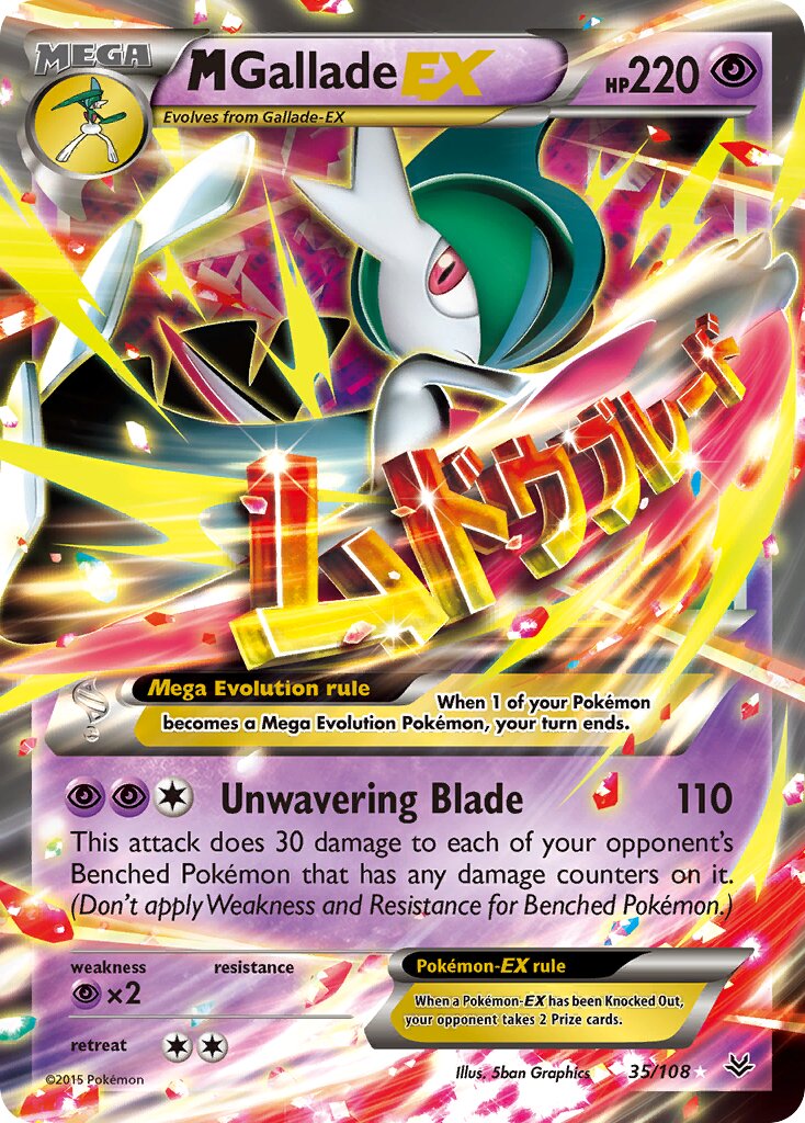M Gallade-EX - 35/108 - Rare Holo EX (Inglés Foil LP)