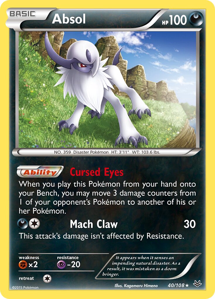 Absol - 40/108 - Rare Holo (Inglés Foil MP)