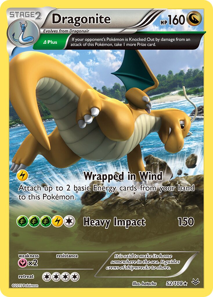 Dragonite - 52/108 - Rare Holo (Inglés Foil LP)