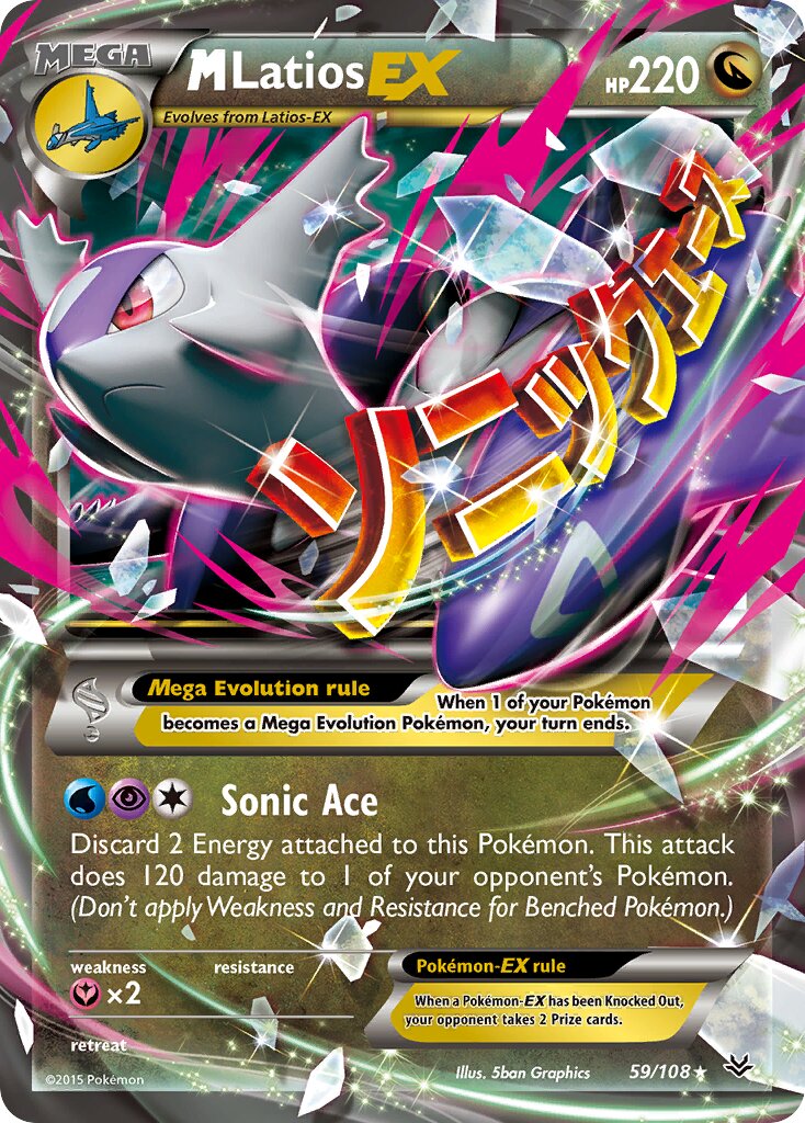 M Latios-EX - 59/108 - Rare Holo EX (Inglés Foil LP)
