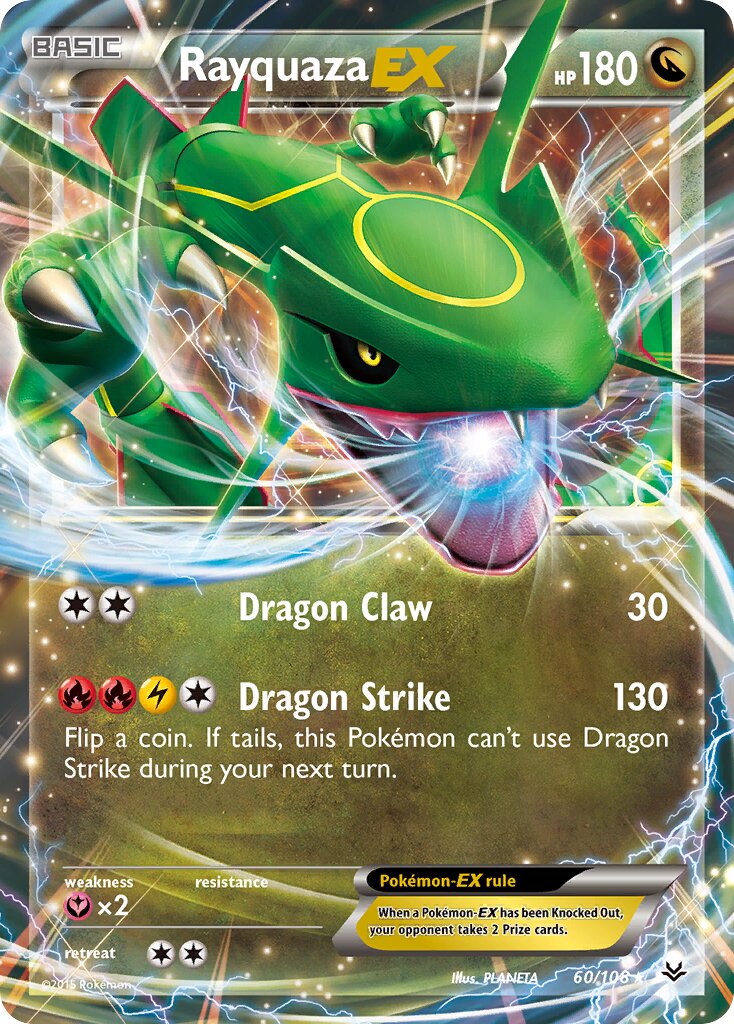 Rayquaza-EX - 60/108 - Rare Holo EX (Inglés Foil MP)
