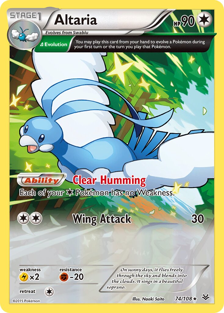 Altaria - 74/108 - Rare (Inglés NM)