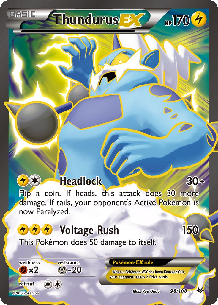Thundurus-EX - 98/108 - Rare Ultra (Inglés Foil LP)