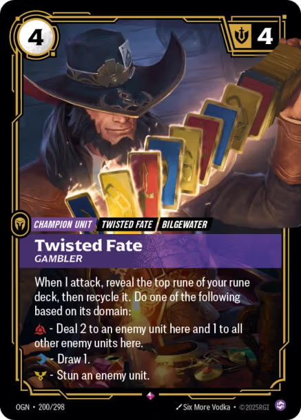 TWISTED FATE, GAMBLER - OGN-200/298
