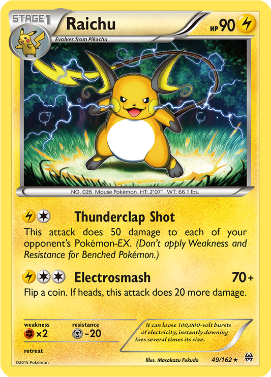 Raichu - 49/162 - Cracked Ice Holo -
