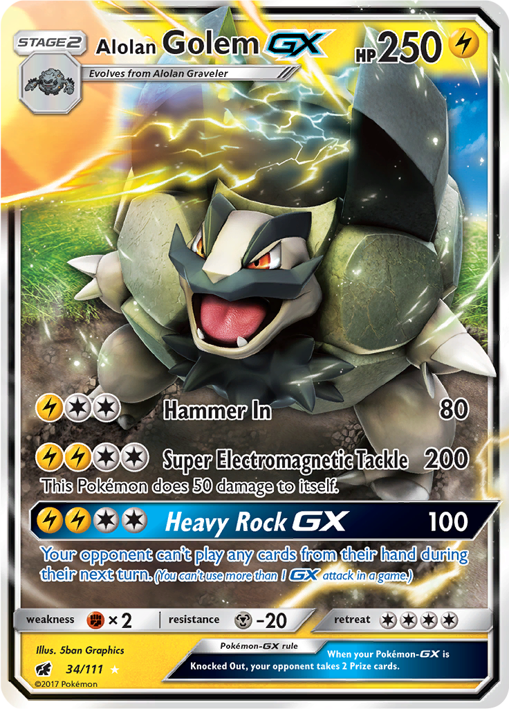 Alolan Golem GX - 34/111 - Ultra Rare (Español)
