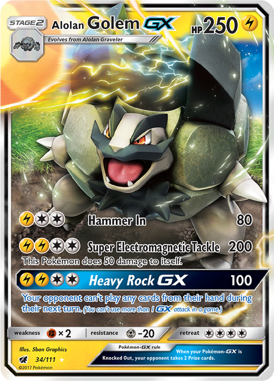 Alolan Golem GX - 34/111 - Ultra Rare (Español)