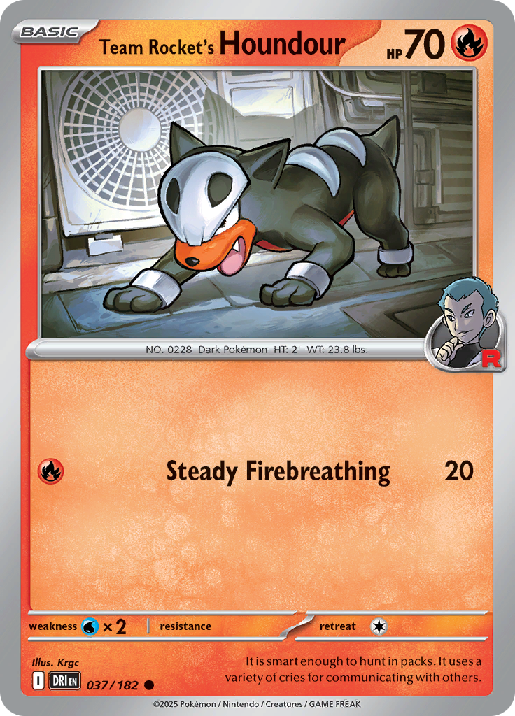 Team Rocket's Houndour - 037/182 - Common (Español)
