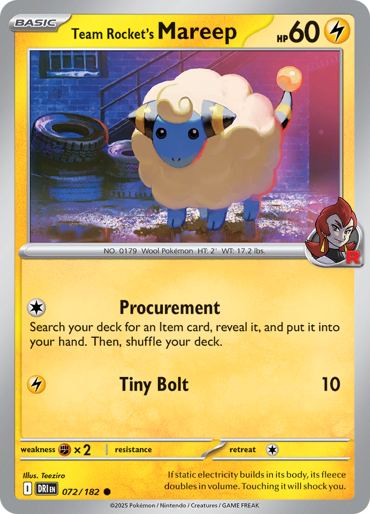 Team Rocket's Mareep - 072/182 - Common