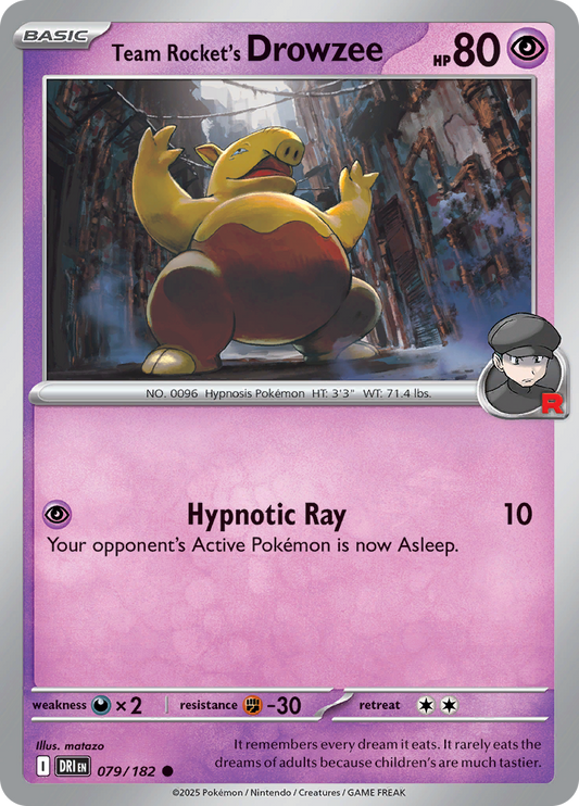 Team Rocket's Drowzee - 079/182 - Common