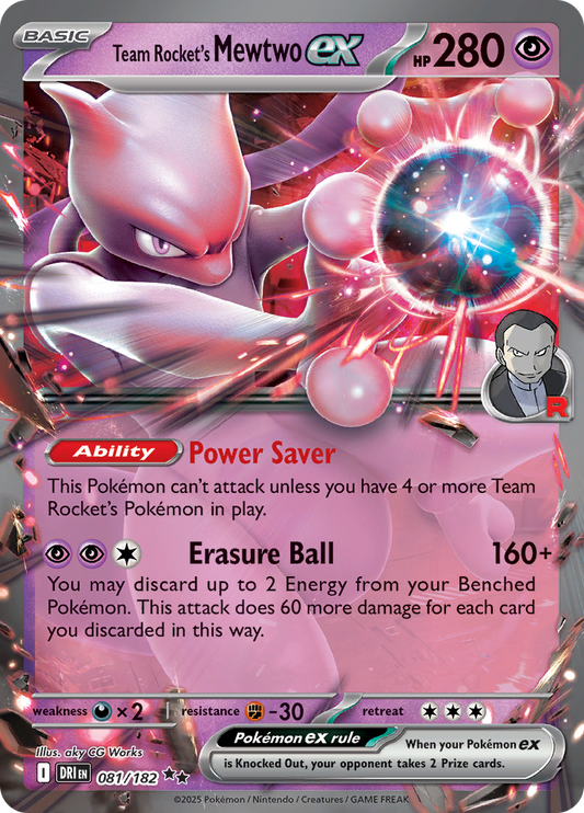 Team Rocket's Mewtwo ex - 081/182 - Double Rare