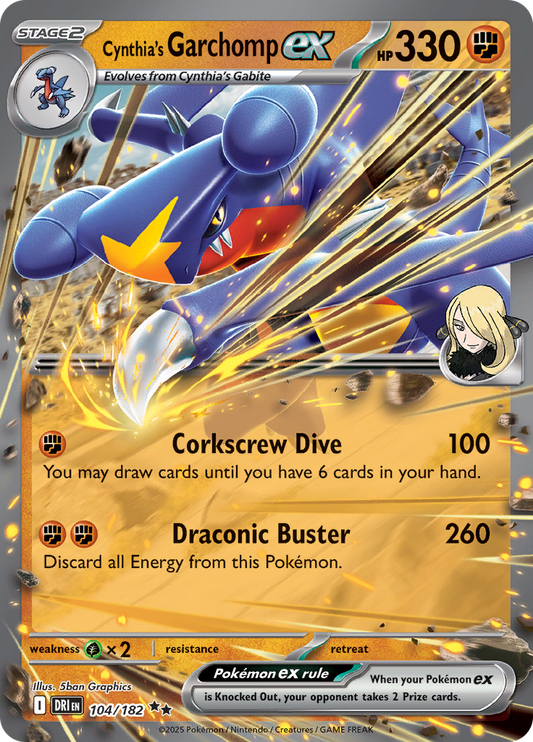 Cynthia's Garchomp ex - 104/182 - Double Rare (Español)