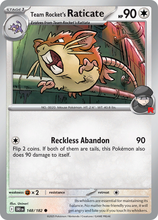 Team Rocket's Raticate - 148/182 - Common