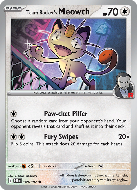 Team Rocket's Meowth - 149/182 - Common (Español)