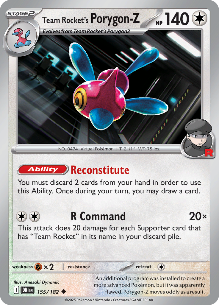 Team Rocket's Porygon-Z - 155/182 - Uncommon (Español)