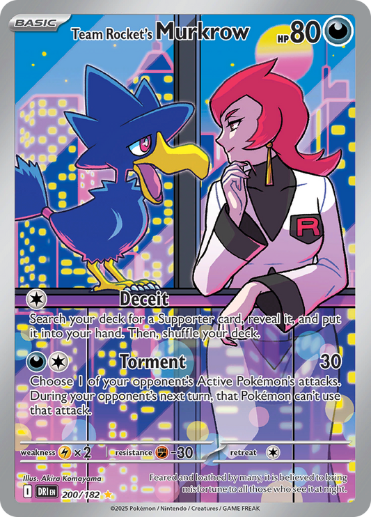 Team Rocket's Murkrow - 200/182 - Illustration Rare (Español)