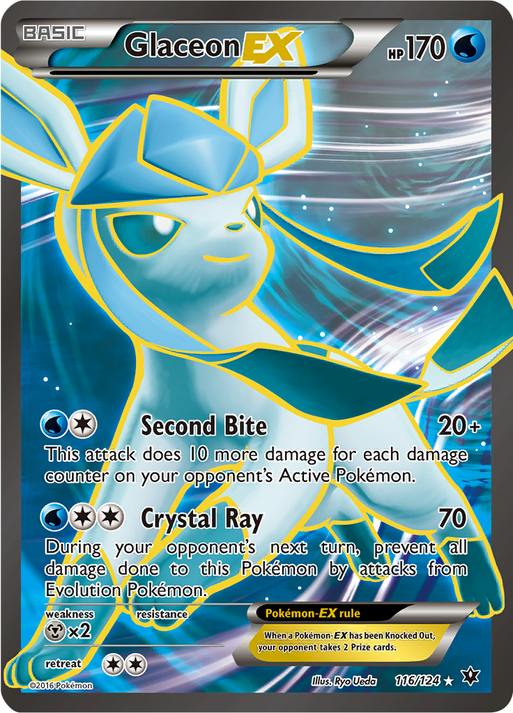 Glaceon EX - 116/124 - Full Art Ultra Rare - MP