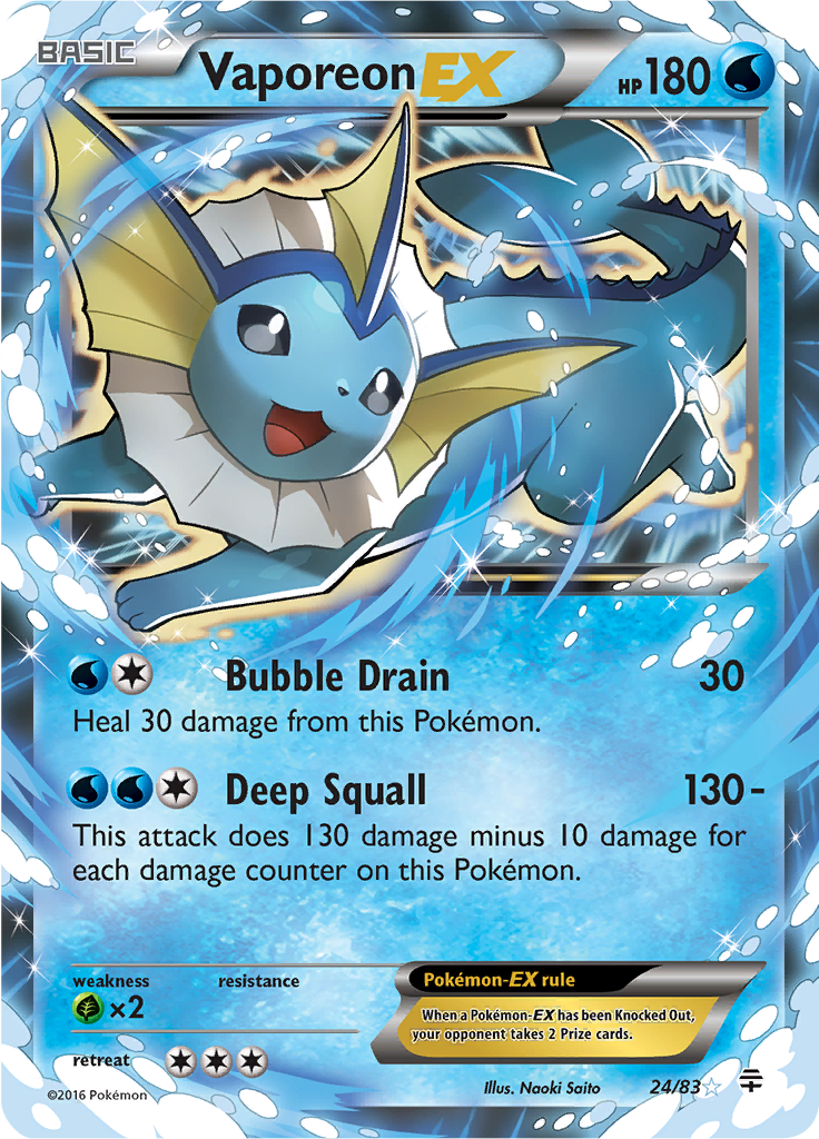 Vaporeon EX - 24/83 - Ultra Rare