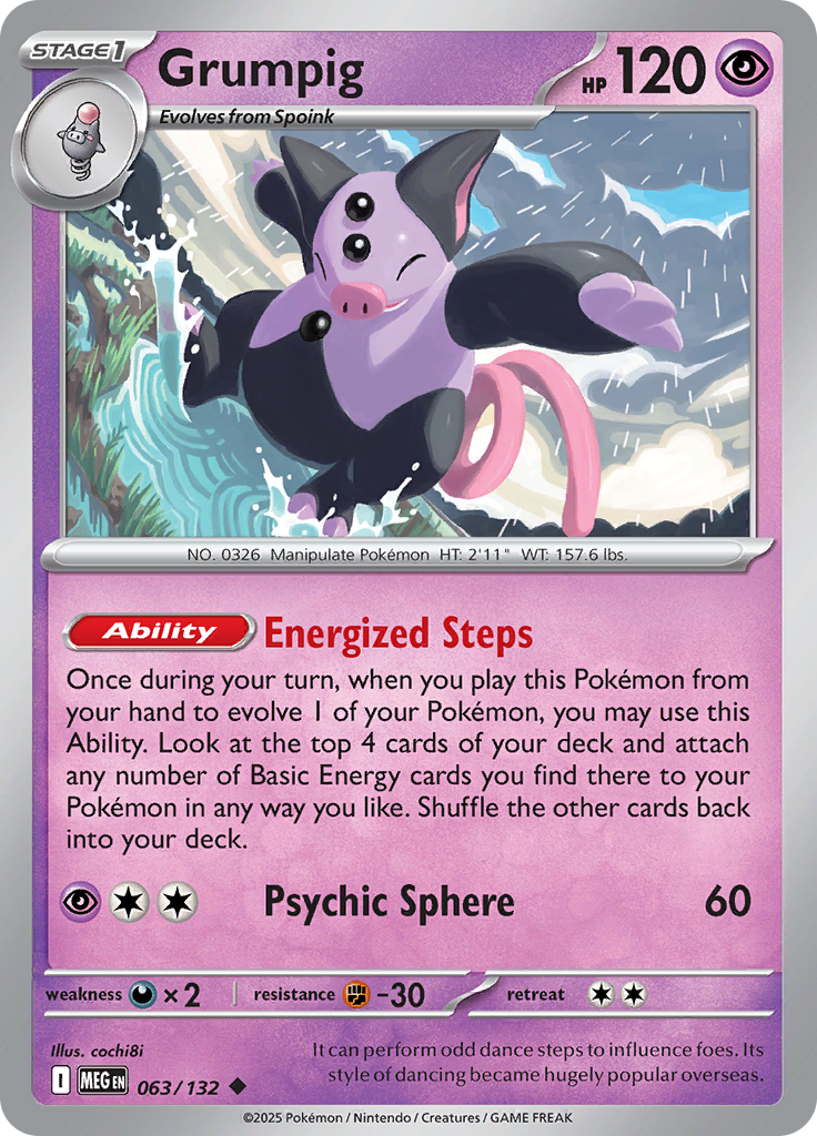 Grumpig - 063/132 - Uncommon Reverse Holo