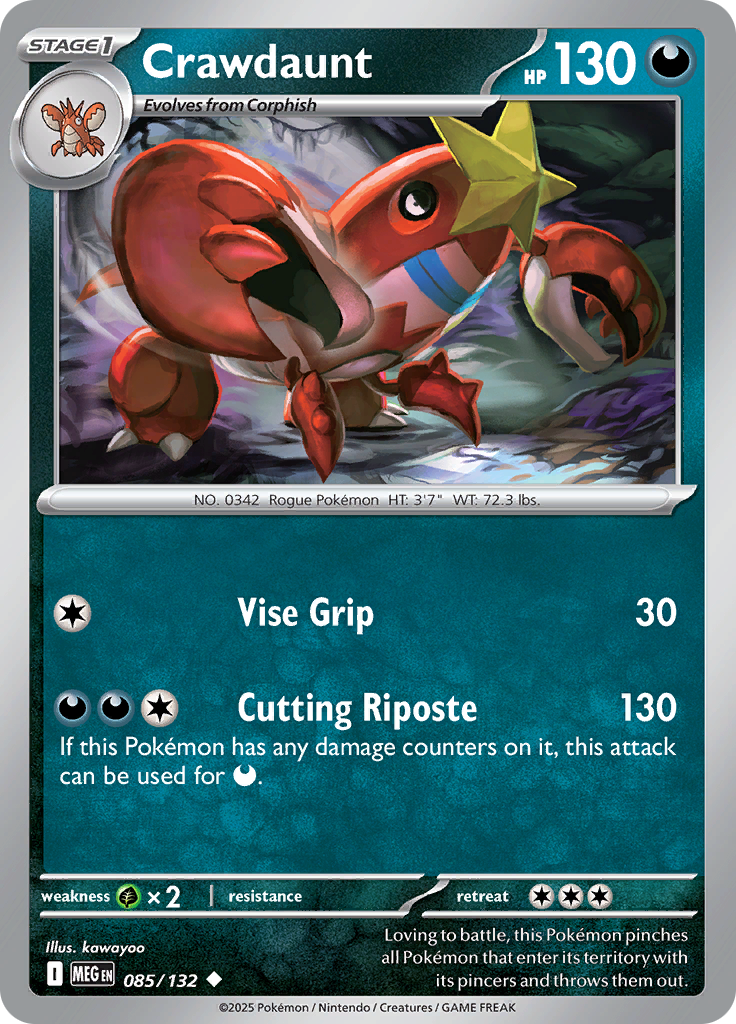 Crawdaunt - 085/132 - Uncommon Reverse Holo