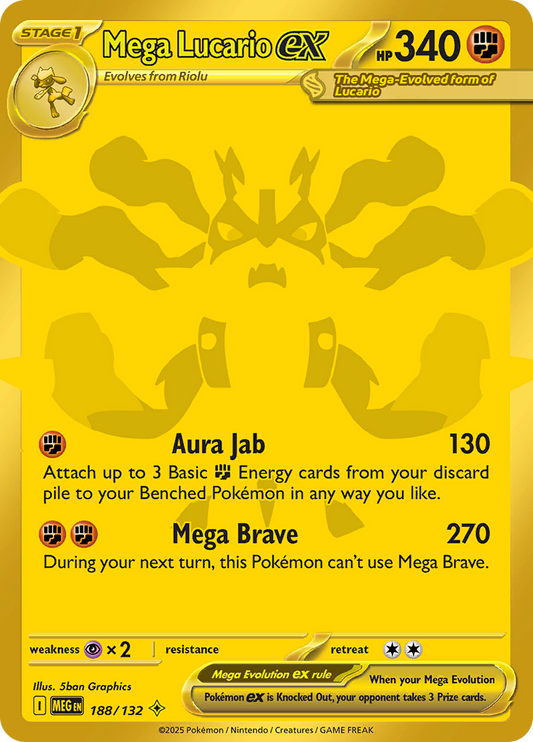 Mega Lucario ex - 188/132 - Secret Rare