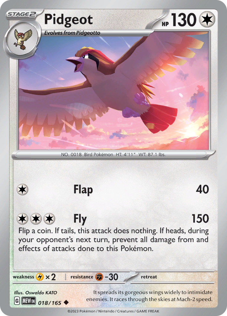 Pidgeot - 018/165 - Uncommon (Español)