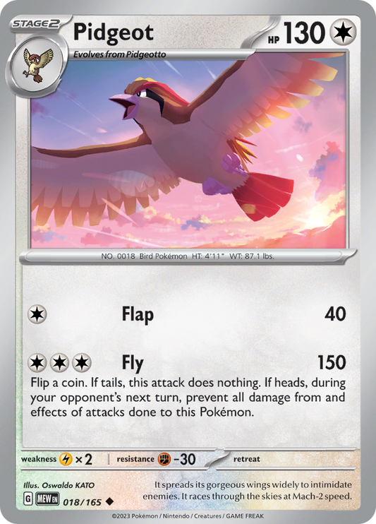 Pidgeot - 018/165 - Uncommon (Español)