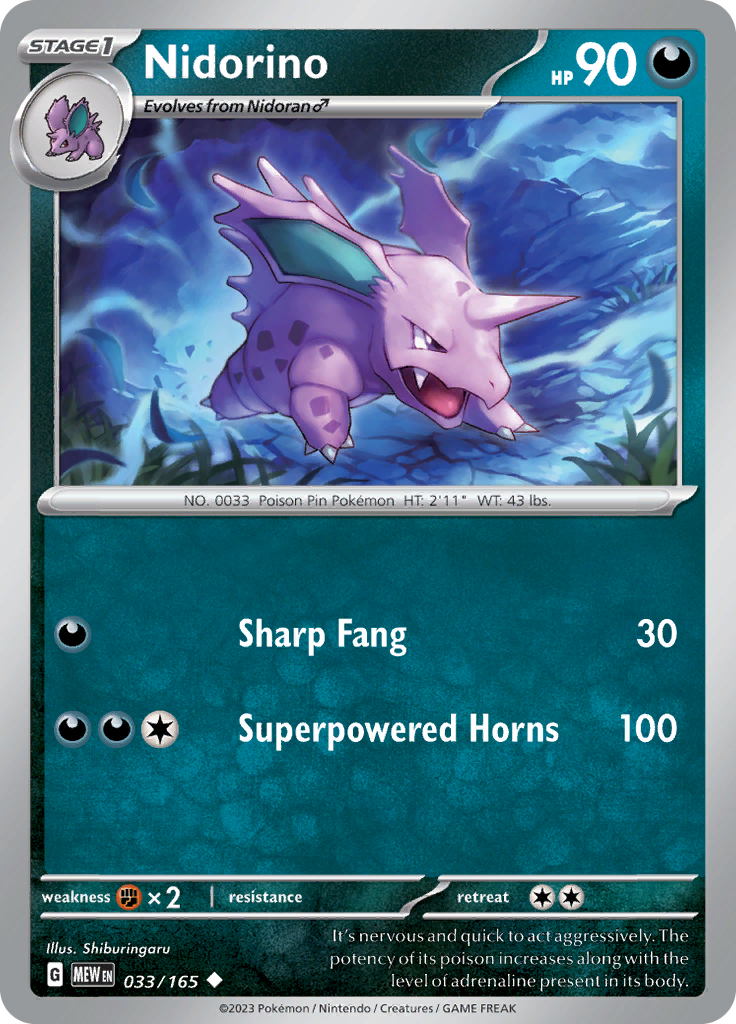 Nidorino - 033/165 - Uncommon (Español)