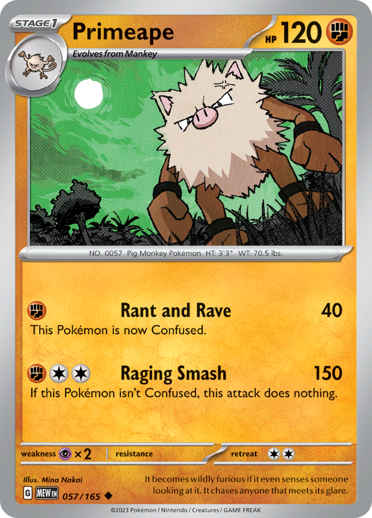 Primeape - 057/165 - Uncommon (Español)