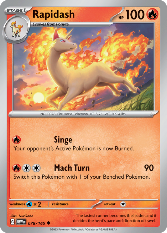 Rapidash - 078/165 - Uncommon (Español)