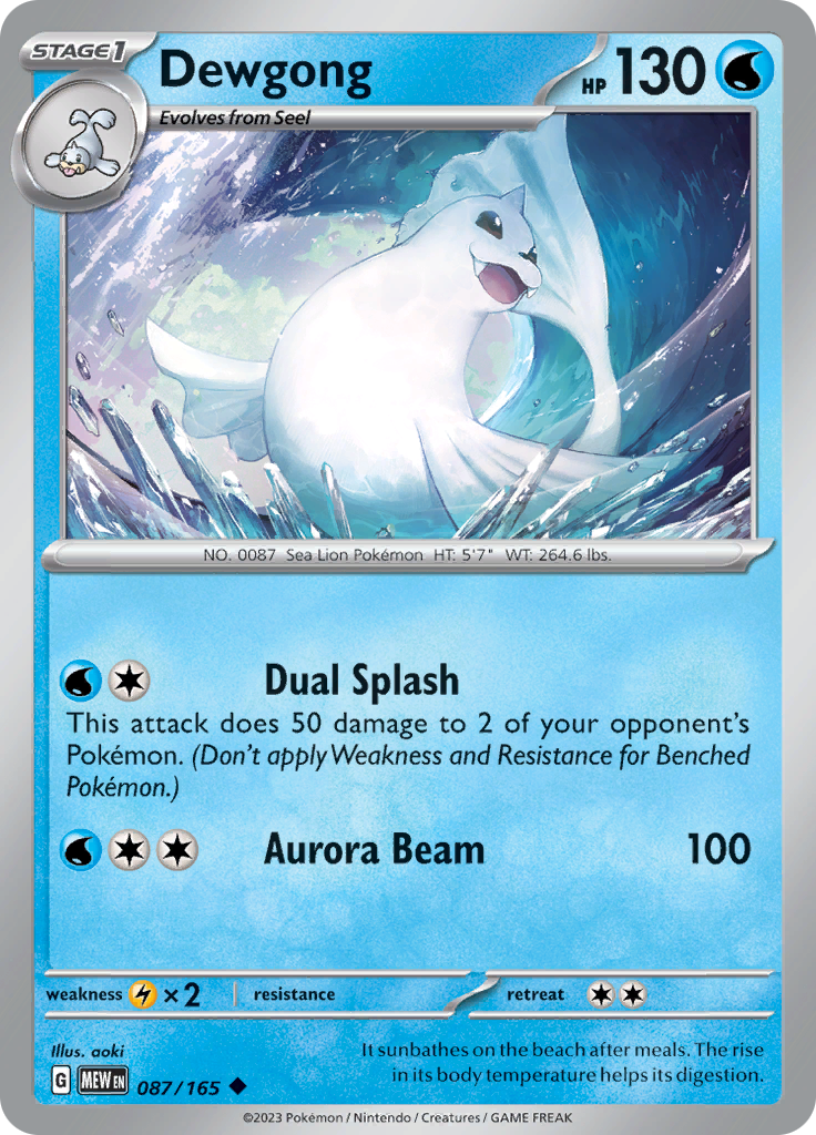 Dewgong - 087/165 - Uncommon (Español)