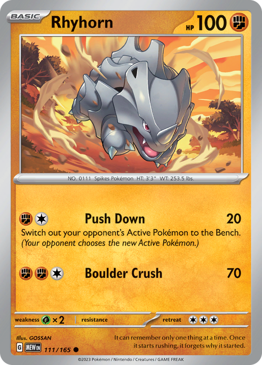 Rhyhorn - 111/165 - Common (Español)