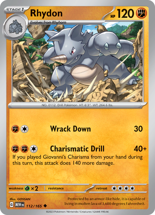Rhydon - 112/165 - Uncommon (Español)