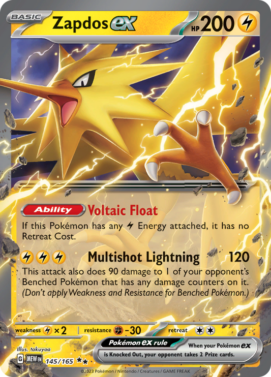 Zapdos ex - 145/165 - Ultra Rare