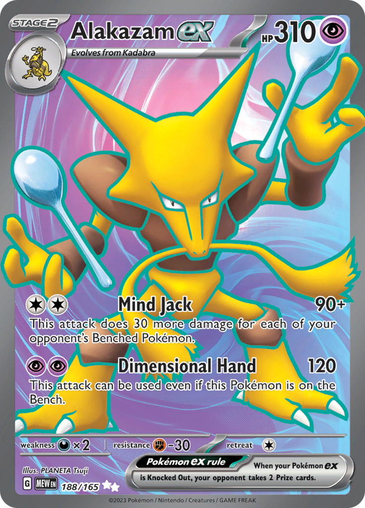 Alakazam ex - 188/165 - Full Art Secret Rare