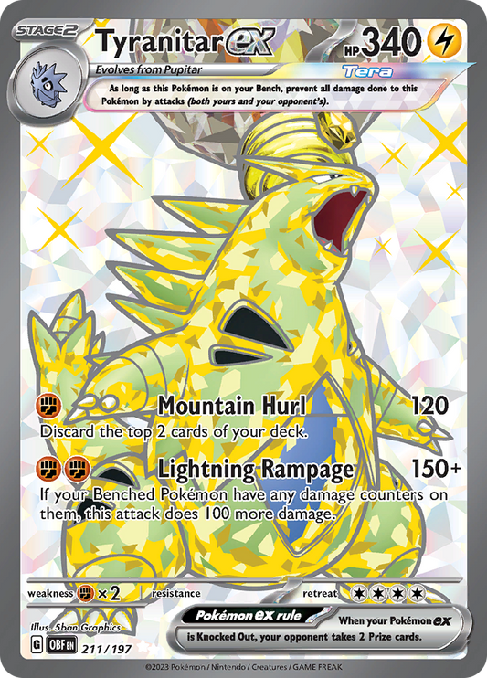 Tyranitar ex - 211/197 - Full Art Secret Rare