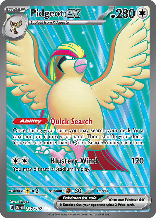 Pidgeot ex - 217/197 - Full Art Secret Rare