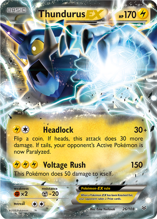 Thundurus EX - 26/108 - Ultra Rare