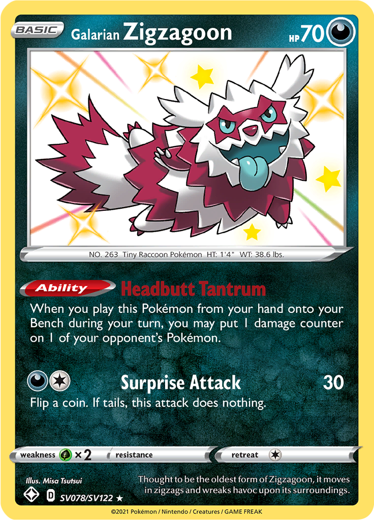 Galarian Zigzagoon - SV78/SV122 - Double Rare