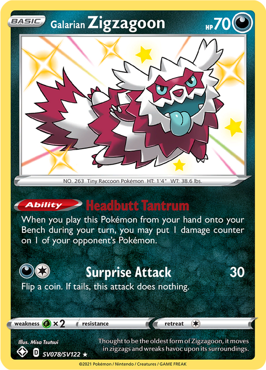 Galarian Zigzagoon - SV78/SV122 - Double Rare