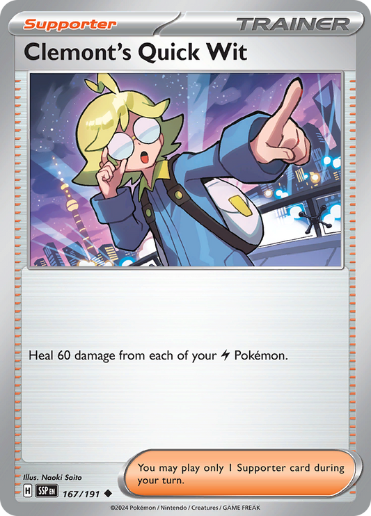 Clemont's Quick Wit - 167/191 - Uncommon (Español)