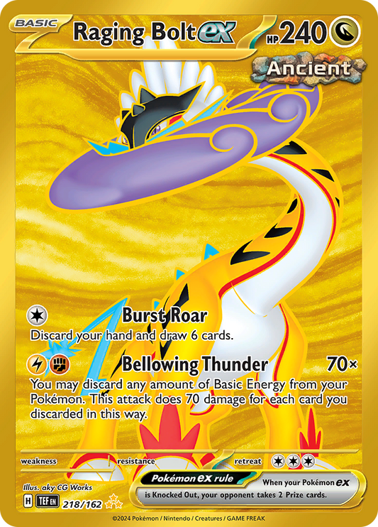 Raging Bolt ex - 218/162 - Gold Secret Rare
