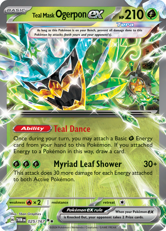 Teal Mask Ogerpon ex - 025/167 - Ultra Rare
