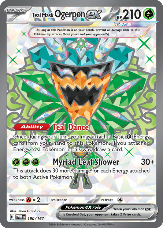 Teal Mask Ogerpon ex - 190/167 - Full Art Secret Rare