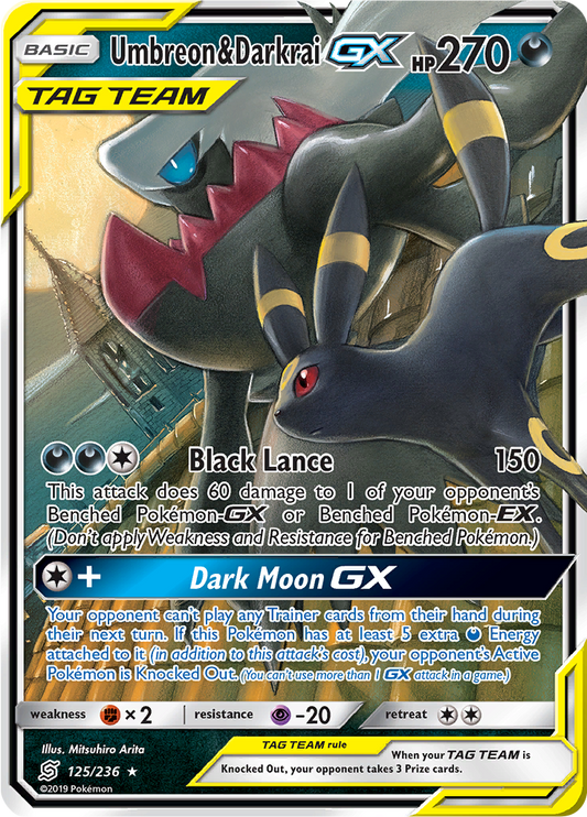Umbreon & Darkrai GX - 125/236 - Ultra Rare - LP
