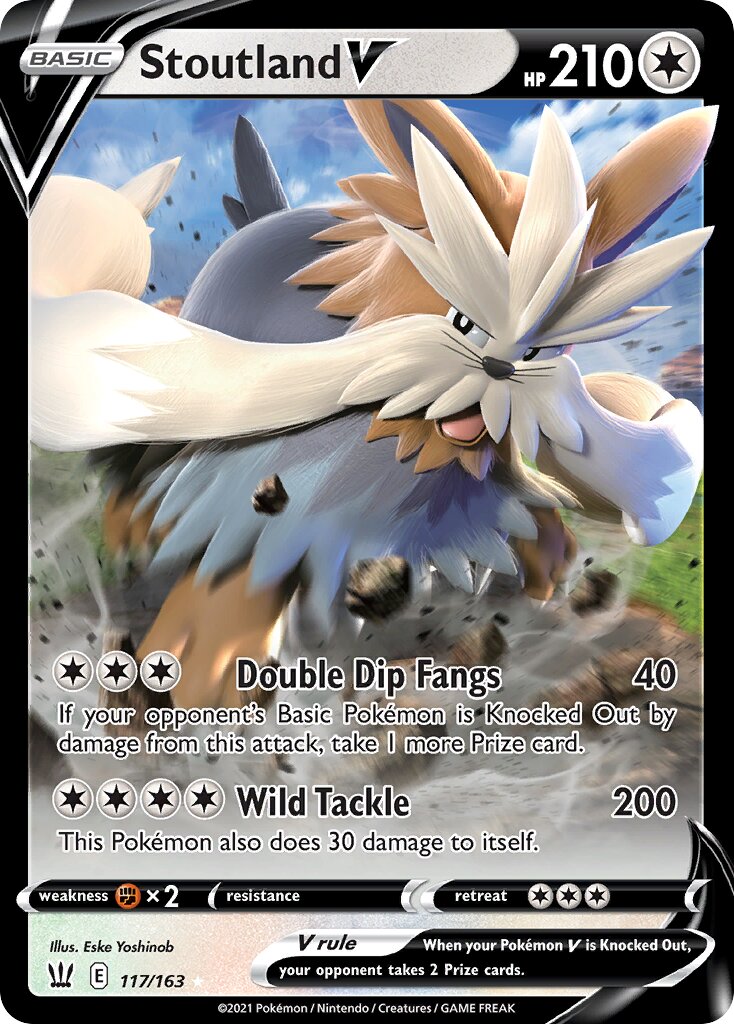 Stoutland V - 117/163 - Holo Rare V