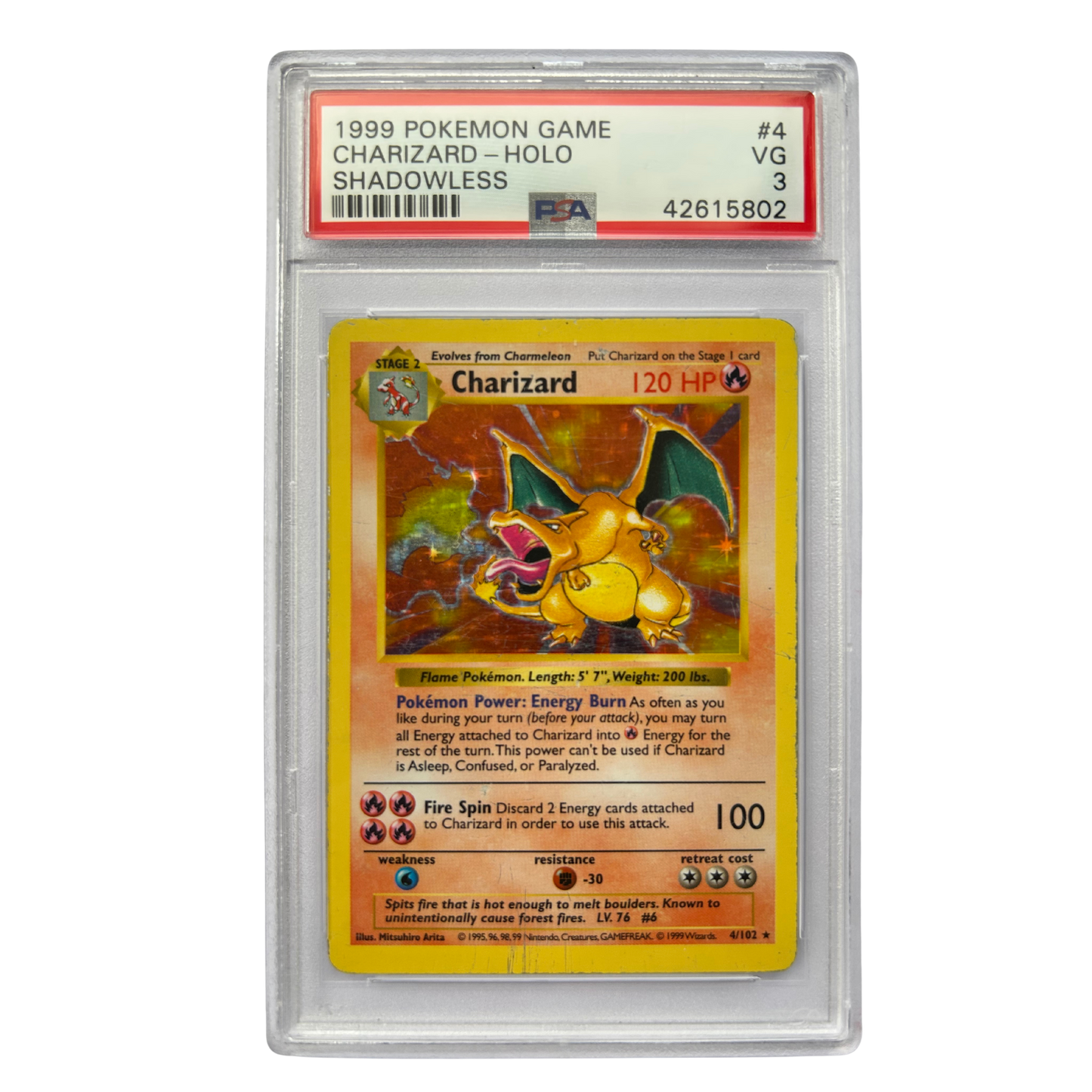 GRADED - Charizard Shadowless #4 PSA 3