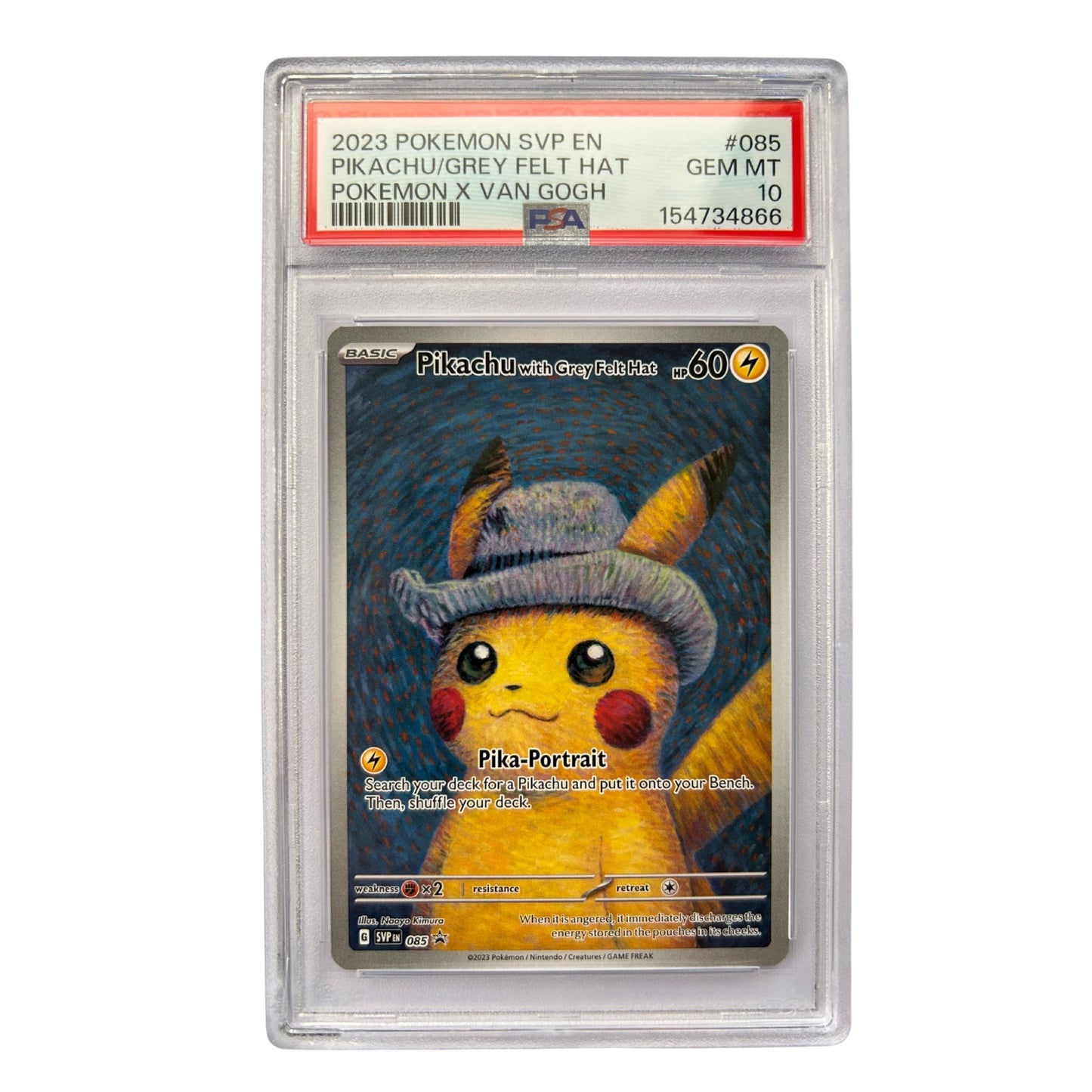 GRADED - Pikachu whit Grey Felt Hat PSA 10