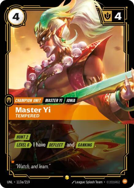 Master Yi - Tempered - 113a/219 - Showcase (Inglés Foil NM)
